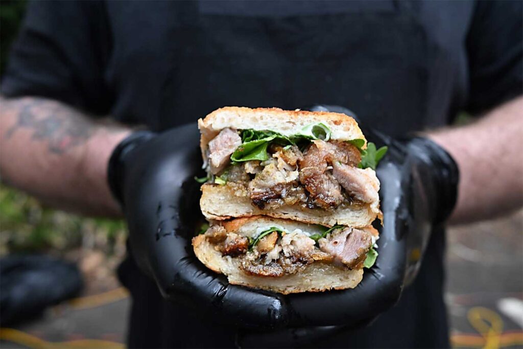 Cotenna porchetta roll at Cremorne restaurant, Military Rd