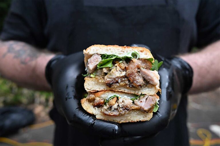 Cotenna porchetta roll at Cremorne restaurant, Military Rd