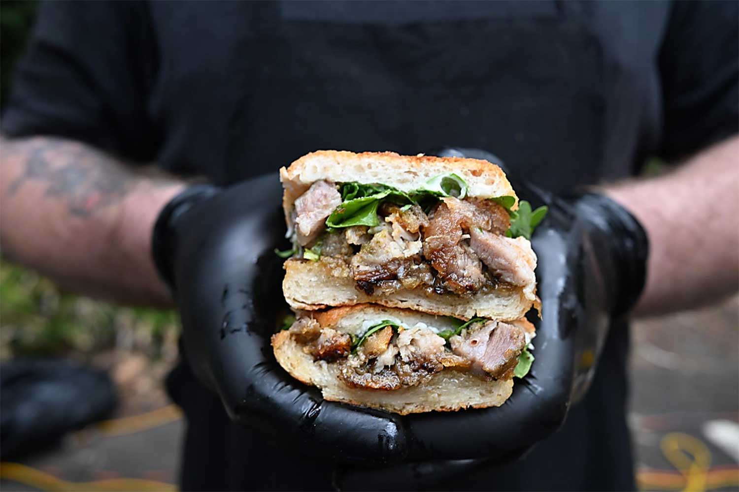 Cotenna porchetta roll at Cremorne restaurant, Military Rd