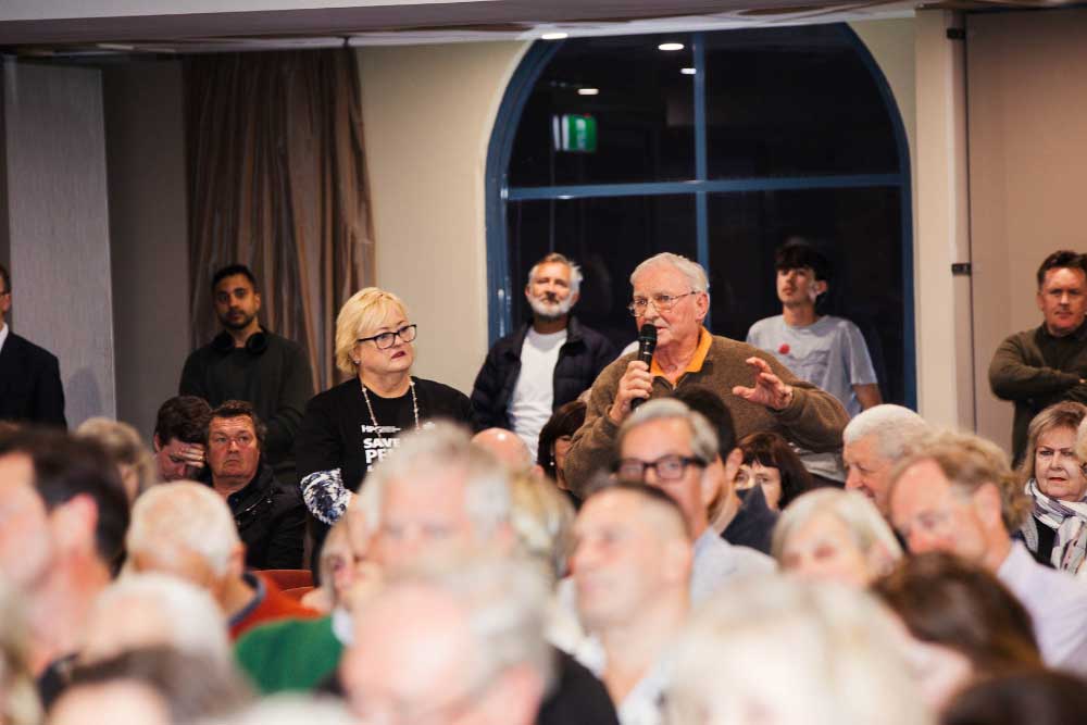 Dozer-8 Abbott's call to arms came after a frustrated resident demanded more than emails.