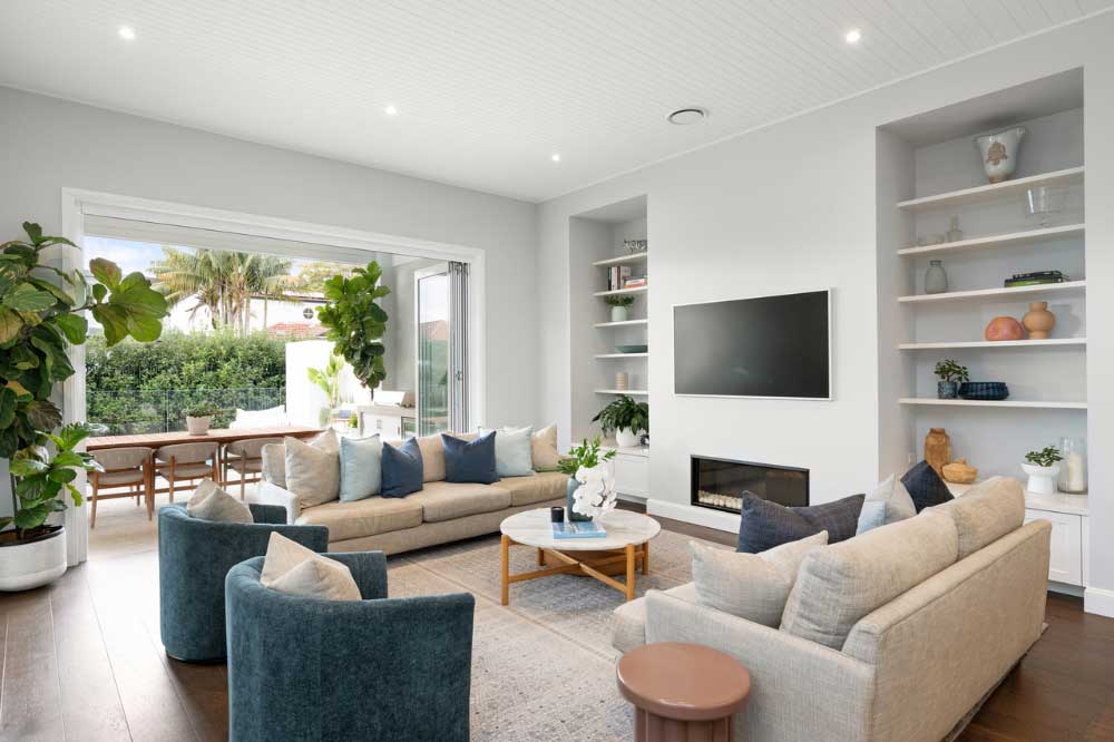 Stone-topped shaker kitchen with pendant-lit island and butler’s pantry, 3 Gordon St, Mosman