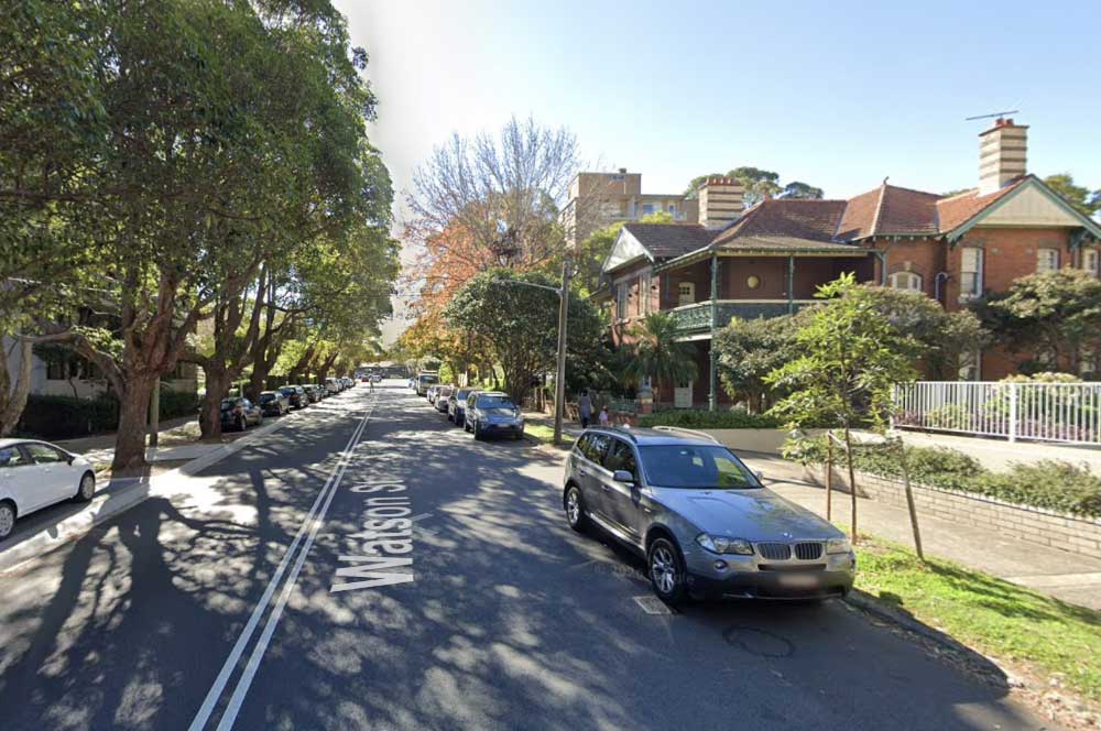 Learner-2 Turnbull was driving a Subaru hatchback on Watson St when police saw him turn into a driveway without indicating. Image: Google Street View.