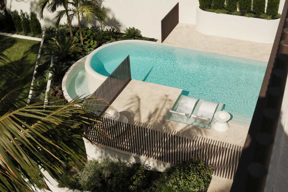 Across three levels you'll find a wellness retreat, a private theatre, an infinity pool and even a cinema under the open sky.