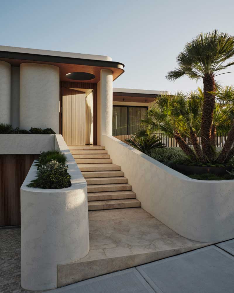 The residence was designed and built by Tony Antonios of ORO.