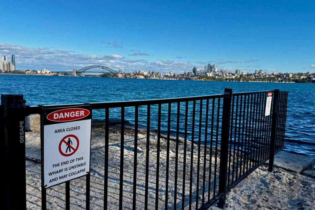 Bradleys Head Wharf has been closed after inspections found it could collapse due to erosion.