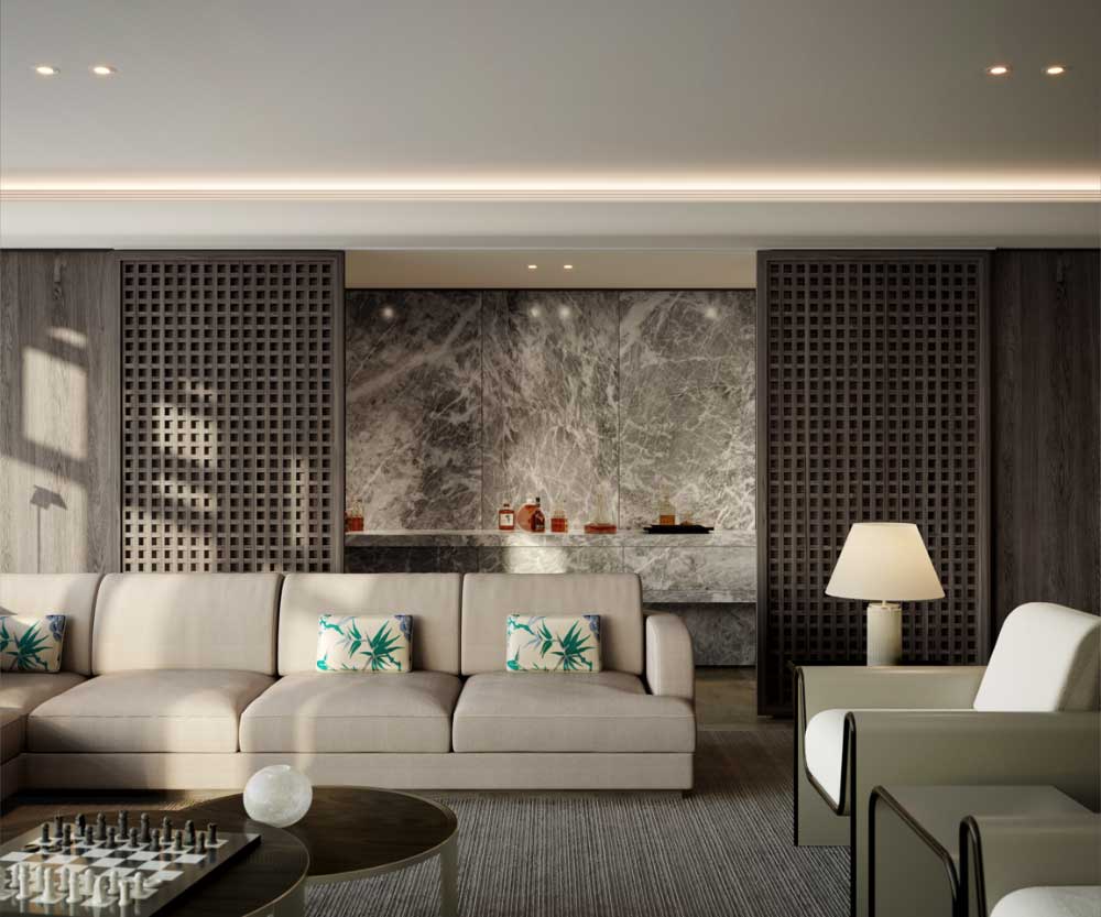 Every room is built around the four ideas that guide the house: Art, Fashion, Nature and The Orient.