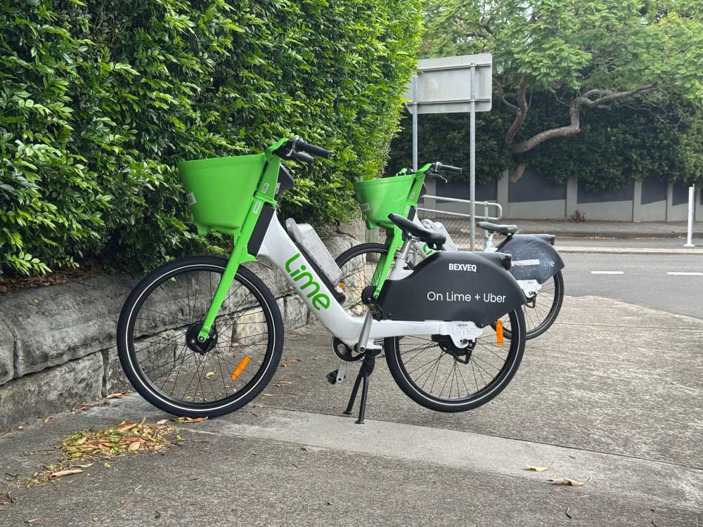 Lime-1 North Sydney is one of just 16 council areas in NSW hosting shared bike schemes.