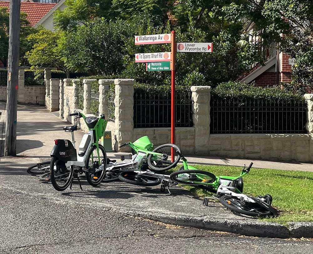 Lime-3 The fastest way to have a bike moved is to report it directly to Lime, at Sydney@li.me or through the Lime app.