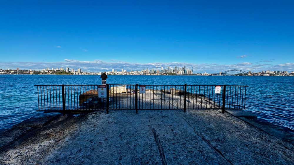 Mosman Collective discovered one fisherman who ignored the warning signs on Wednesday morning.