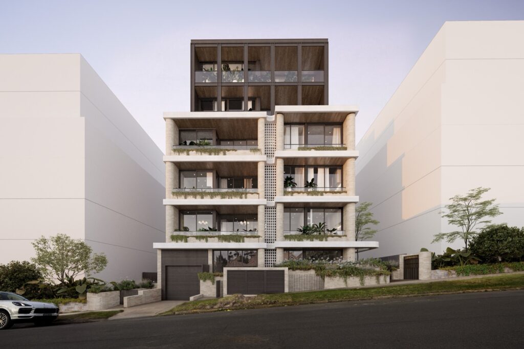 Artist render of the proposed six-storey apartment block at 53 Bond Street, Mosman