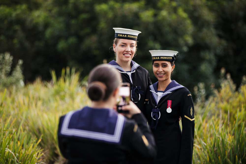 Navel officers smiling