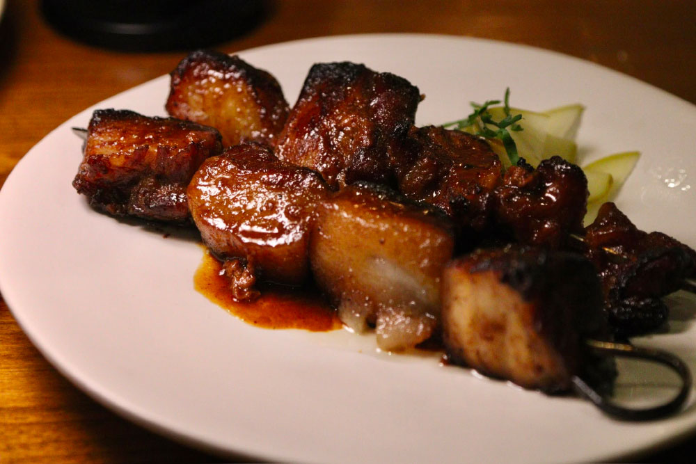 Char Siu Pork Belly skewers have proved an early hit. Image: Sarah Tiong.