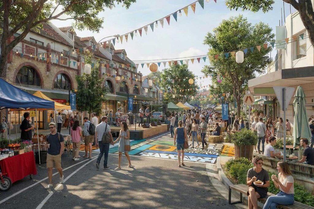 An artists impression of what could be planned for Middle Head Rd, Mosman.