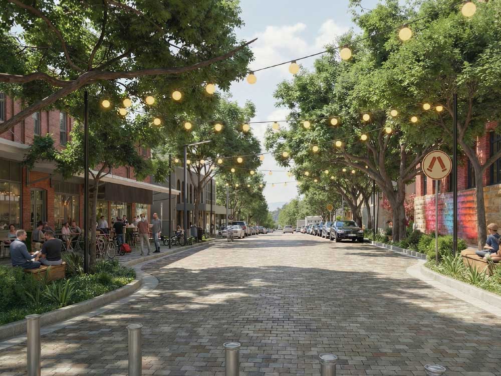 An artist's impression of festoon lighting on Avenue Rd.