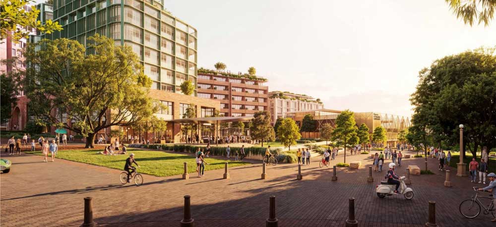 masterplan-1 An artists impression of the village green, where Council Chambers and the Library is currently situated.