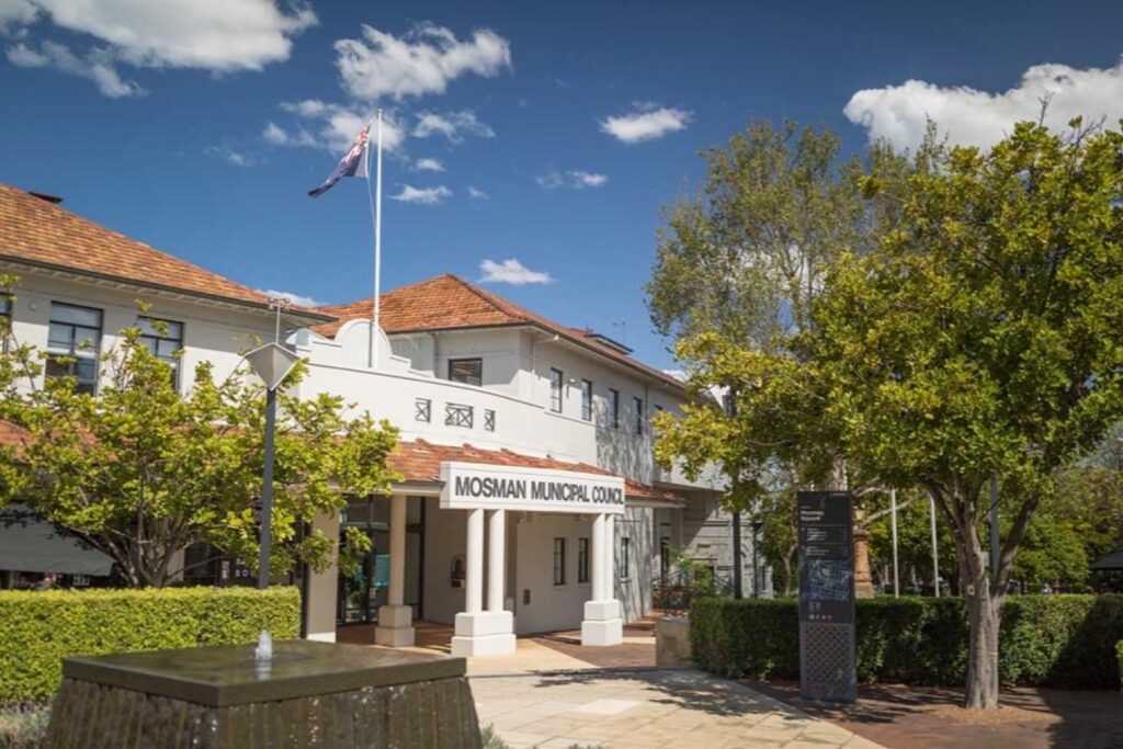 Mosman Council chambers on Military Road, where the extraordinary meeting on the Mosman Masterplan will be held