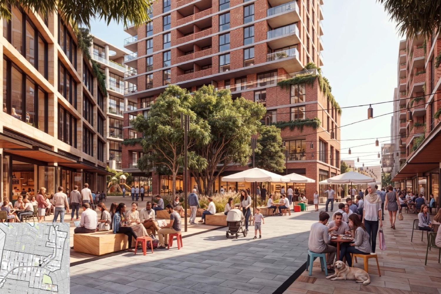 Artist impression of the public plaza proposed for the Bridgepoint site at Spit Junction