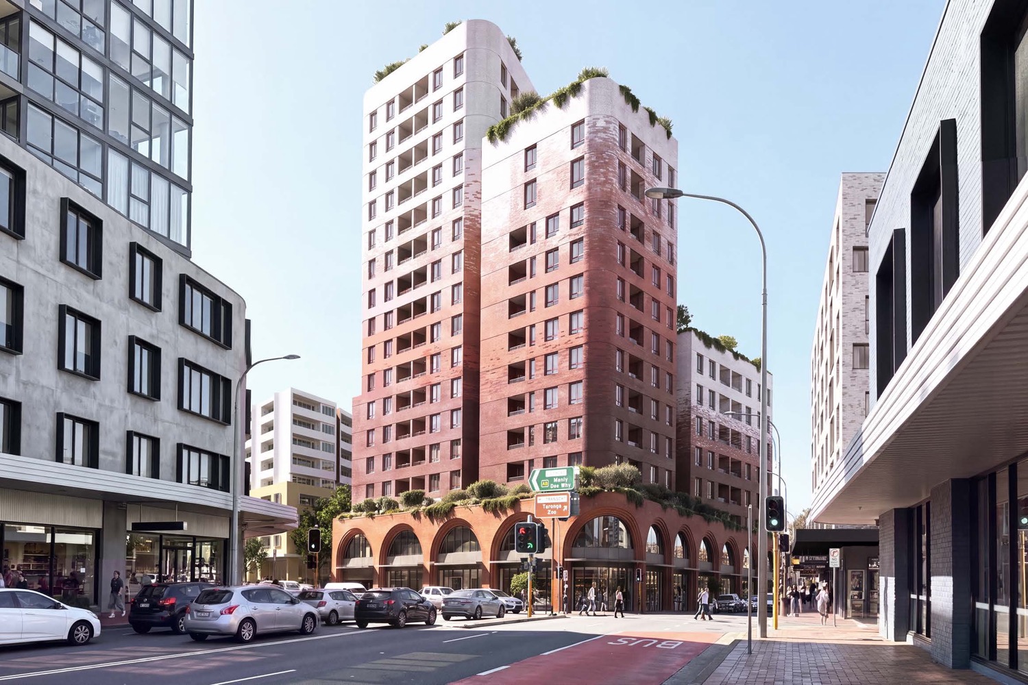 Artist impression of the Military Road and Spit Road junction under the Mosman Masterplan