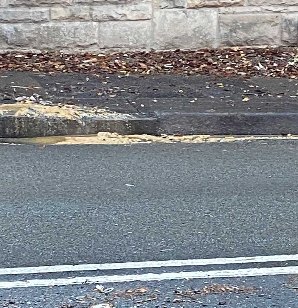 Raw sewage street gutter
