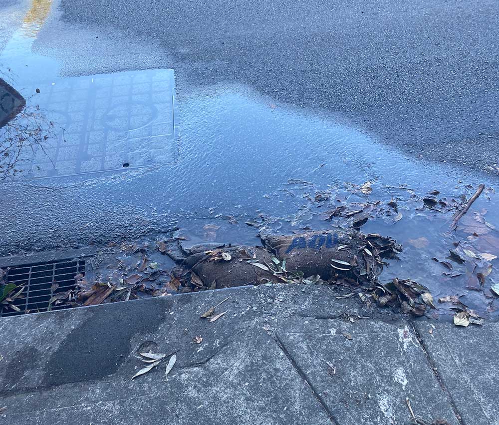 The image of the broken sewage pipe
