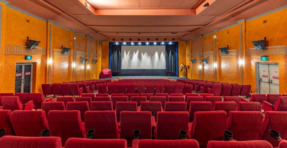 Image looking at the Roseville Cinema Stage from back of theatre