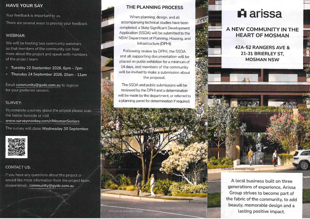 Printed flyer outlining the proposed project