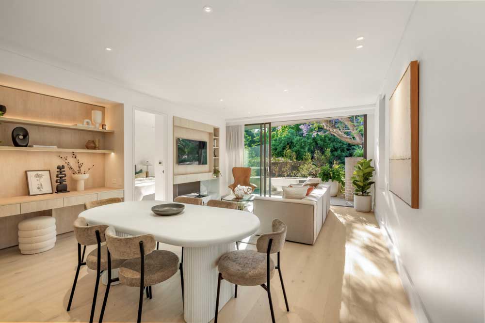 dining and living area with sliding doors to outside entertainment area dining and living area with sliding doors to outside entertainment area