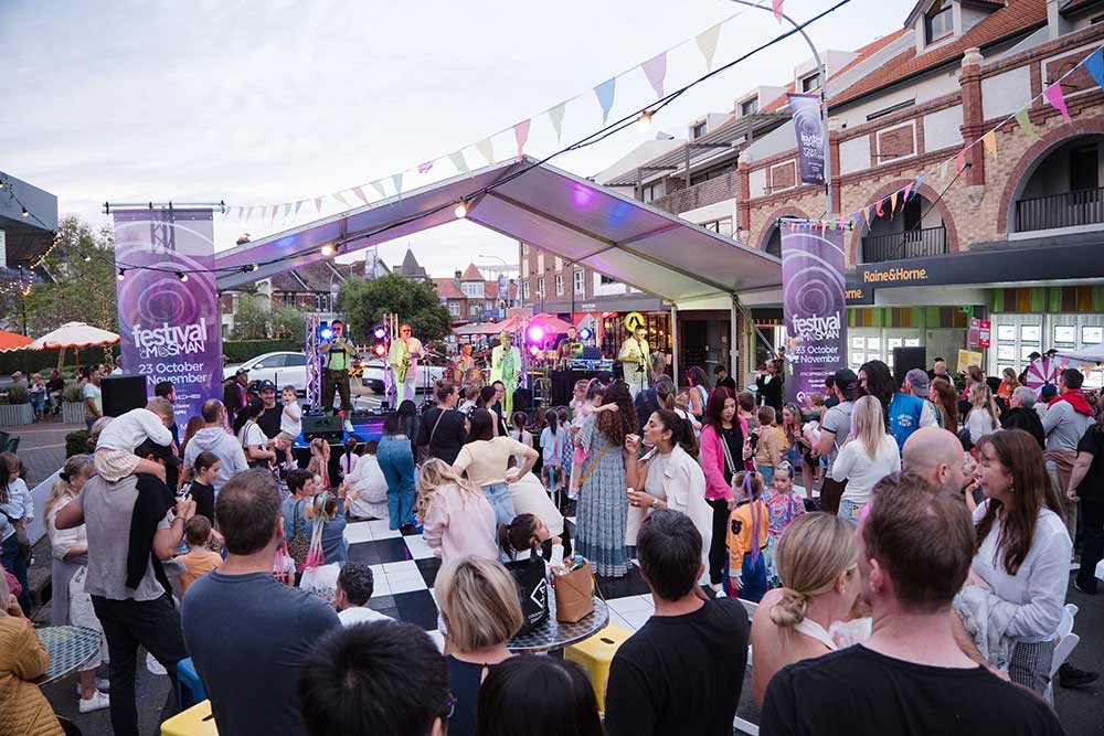 people enjoying 2025 Mosman Street party