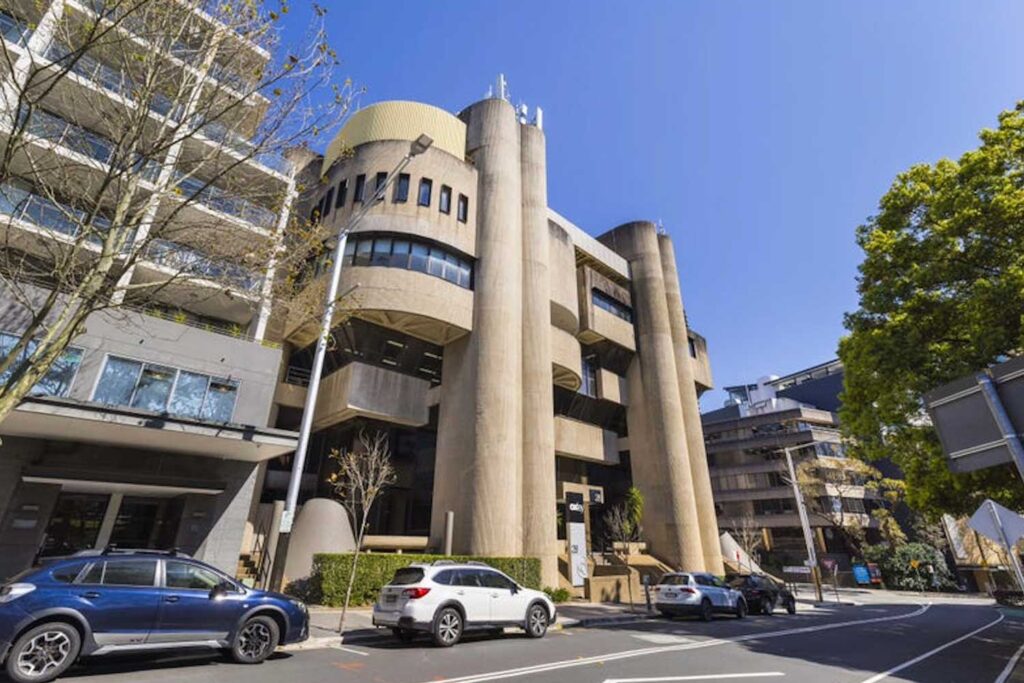 Crows Nest bank fortress angle from street