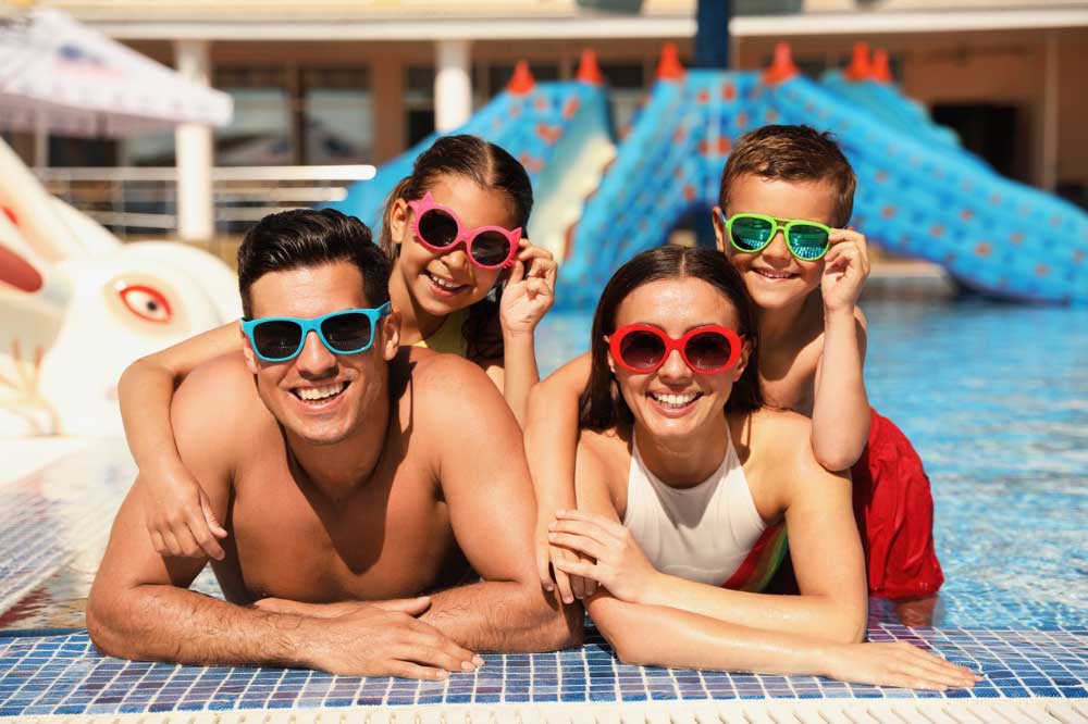 Family enjoying the pool