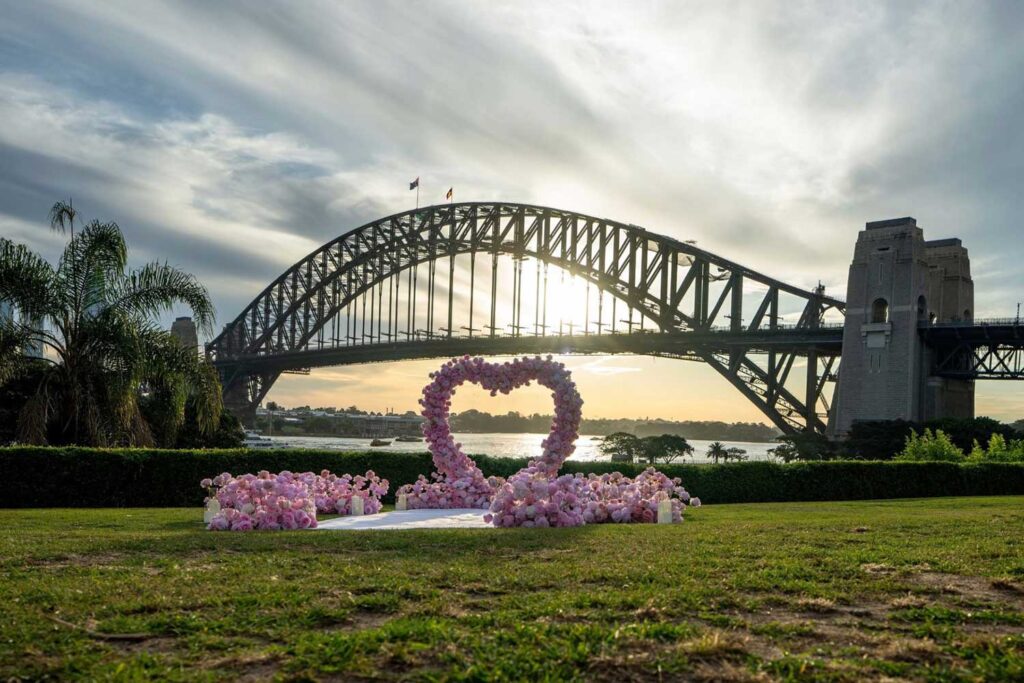 Getting married at Harbourside park with flowers