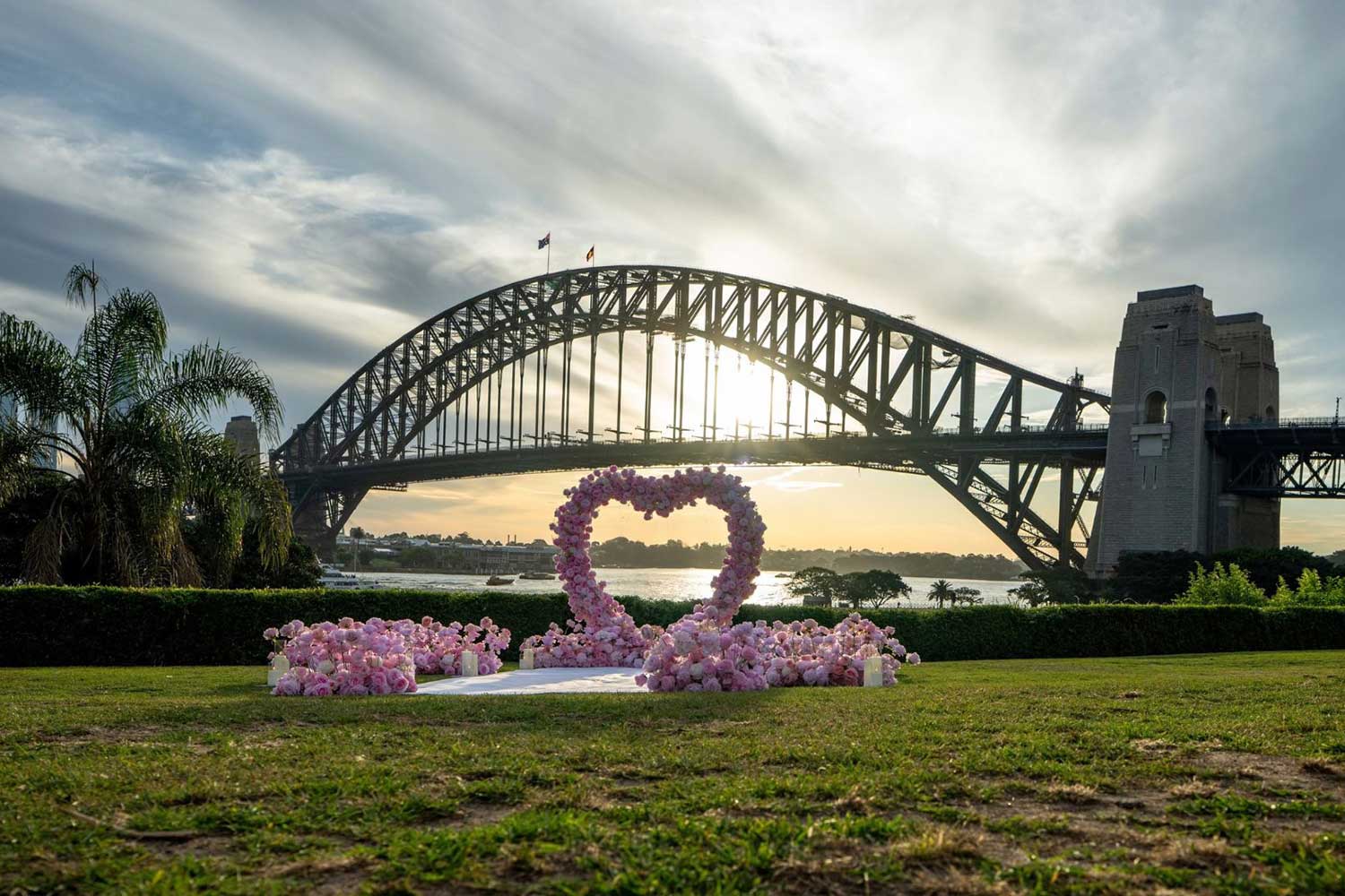 Getting married at Harbourside park with flowers