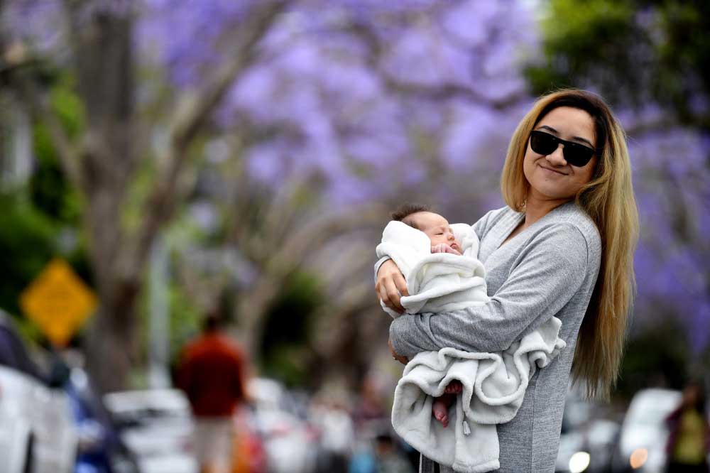 mother with baby in McDougall St, Kirribilli